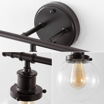 Hugo 24.5" 3-Light Farmhouse Classic Vanity Light with Bathroom Hardware Accessory Set - JONATHAN Y